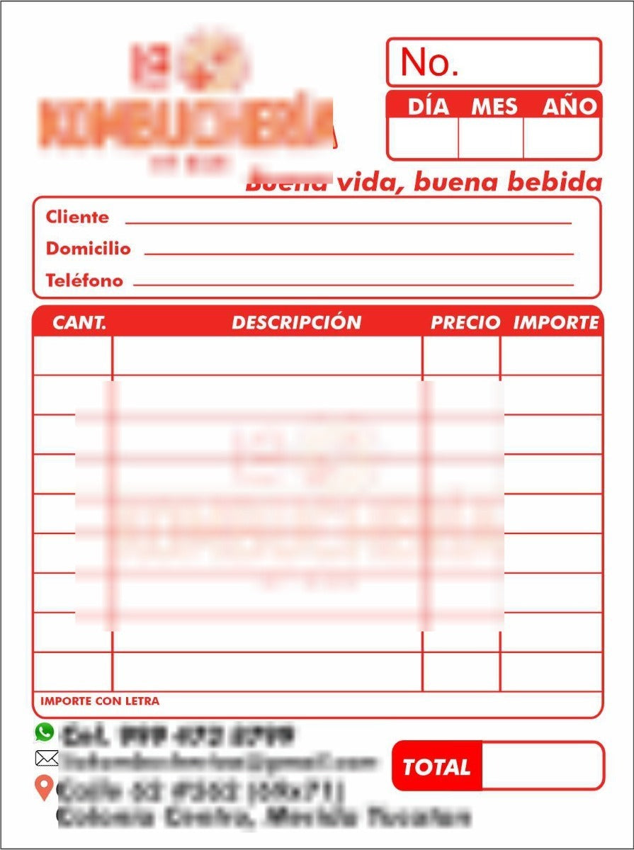 1000 Notas De Remisión 1/4 Con 1 Autocopiable