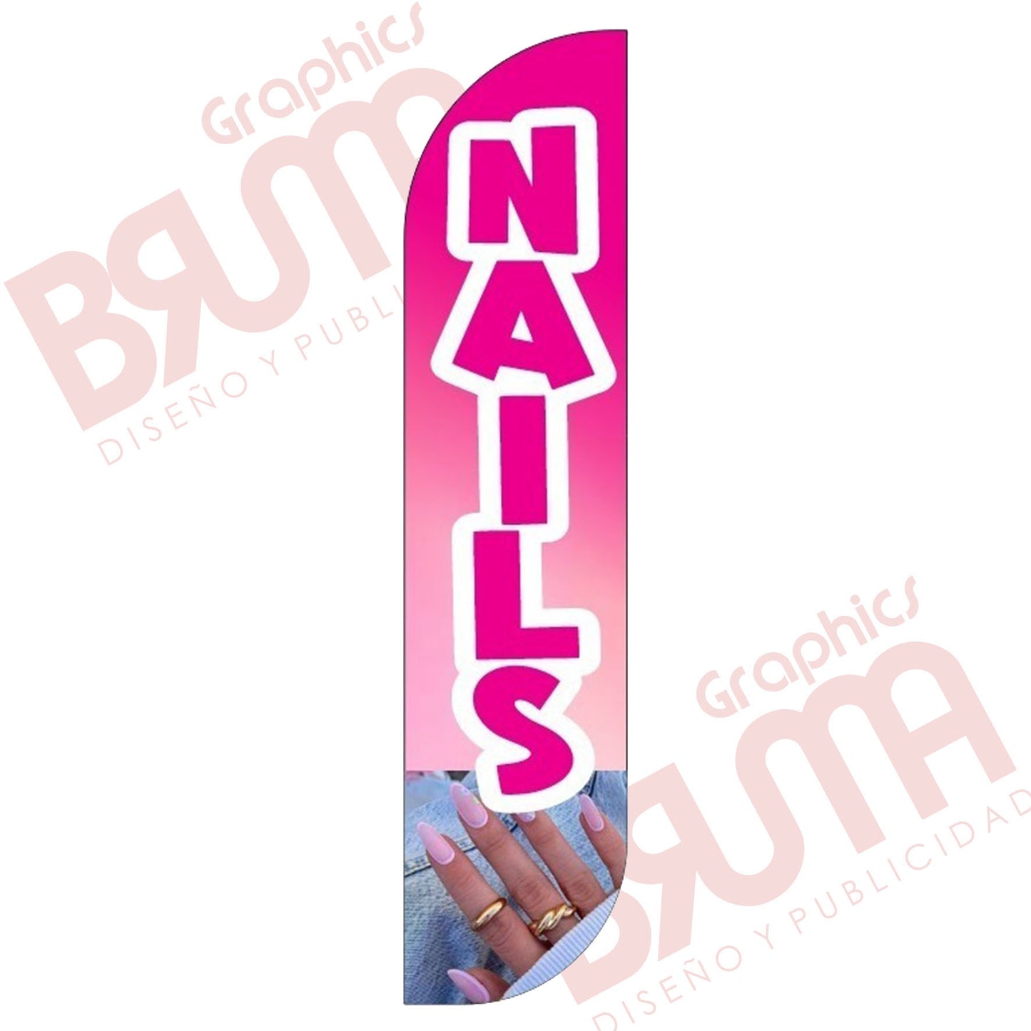 Bandera Publicitaria Uñas/nails (solo Tela) 3.5m