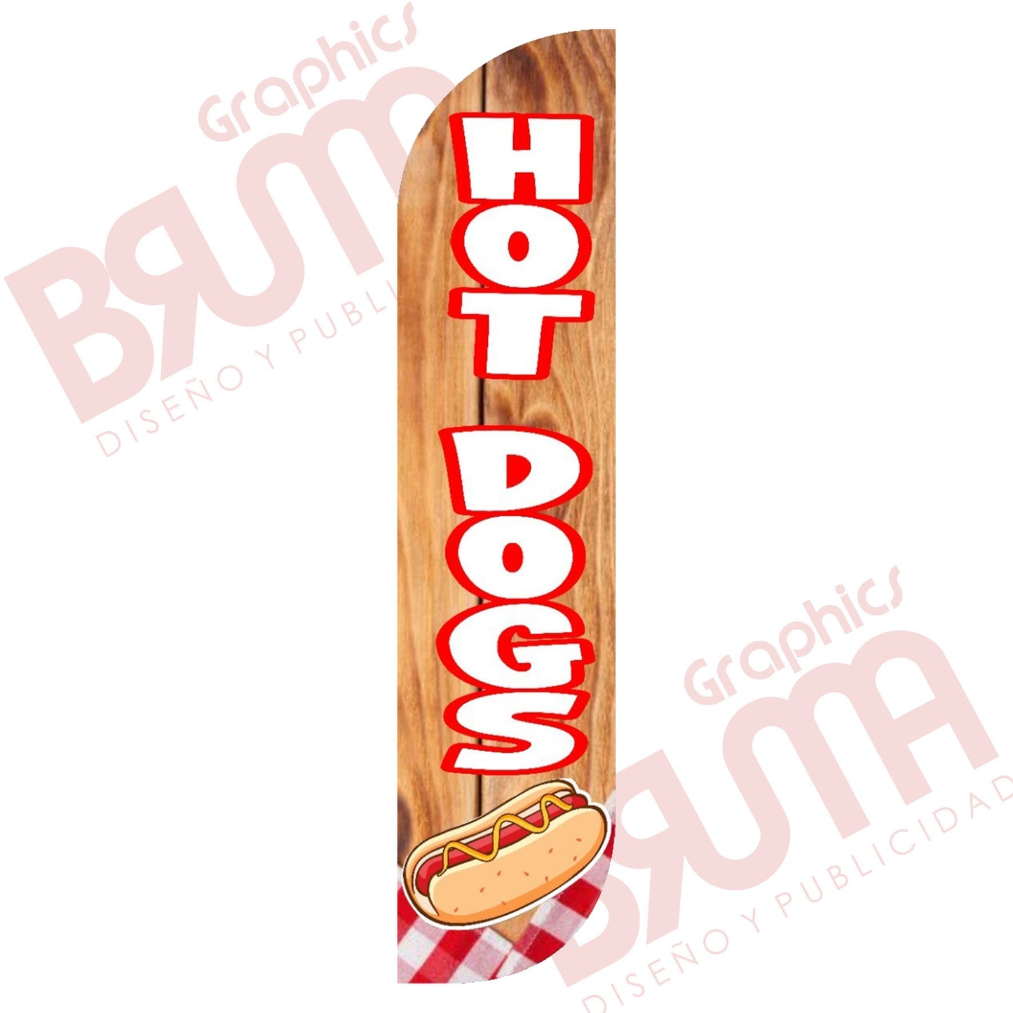 Bandera Publicitaria Hot Dogs (solo Tela) 3.5m