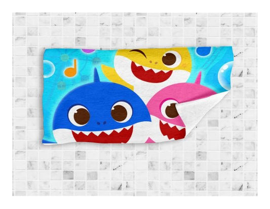 Toalla De Baño Premium Baby Shark 1.47x77cm Microfibra