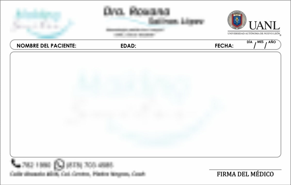 1000 Recetas Médicas A Todo Color En Papel Bond De 75 Gr