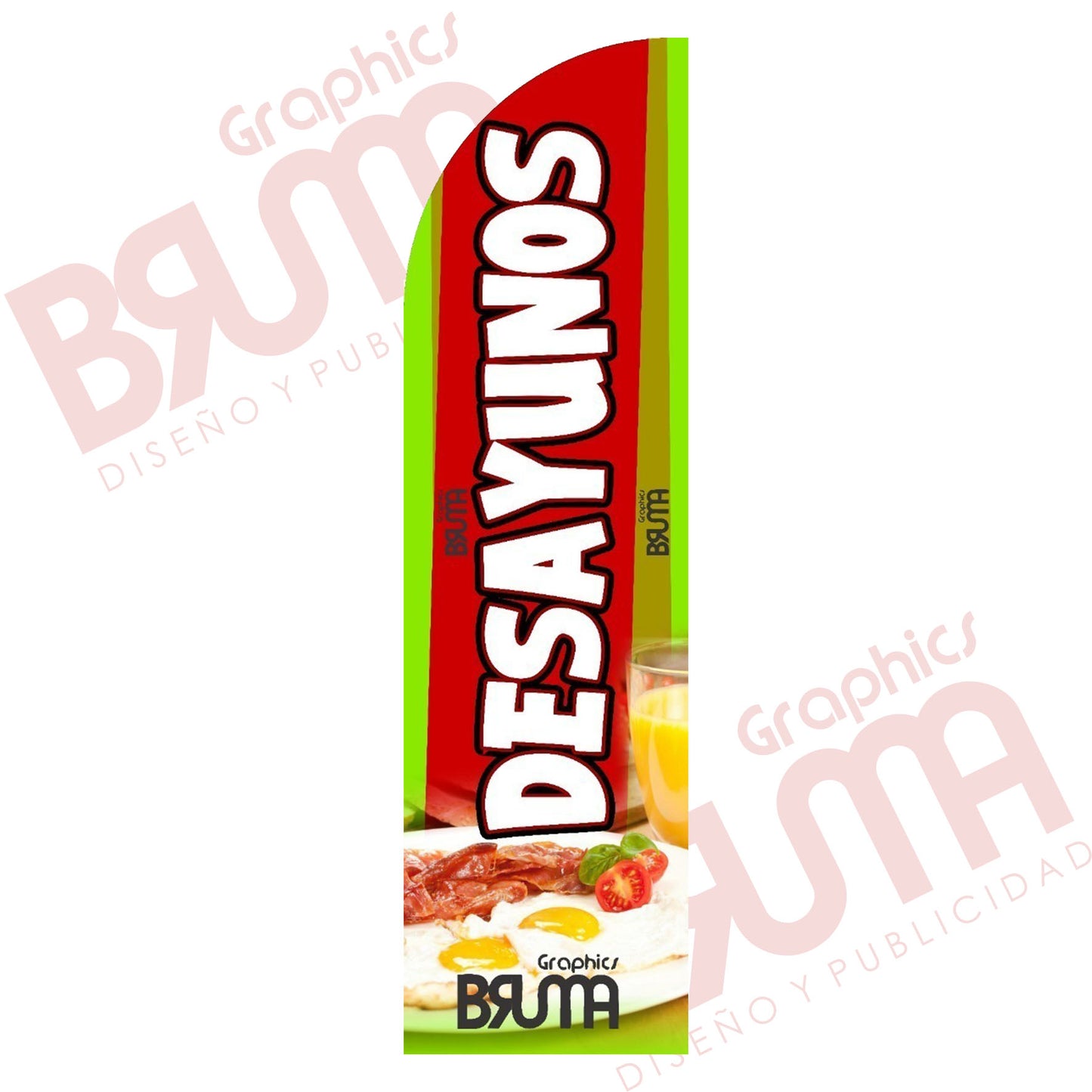 Bandera Publicitaria Desayunos (solo Tela) 3.5m