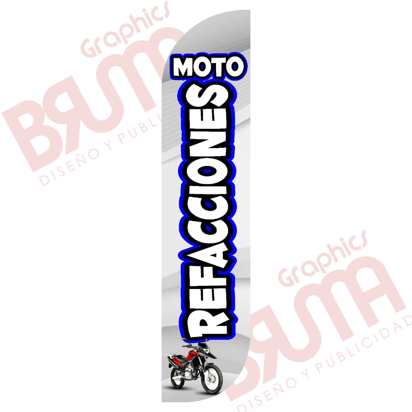 Bandera Publicitaria Moto Refacciones (solo Tela) 3.5m