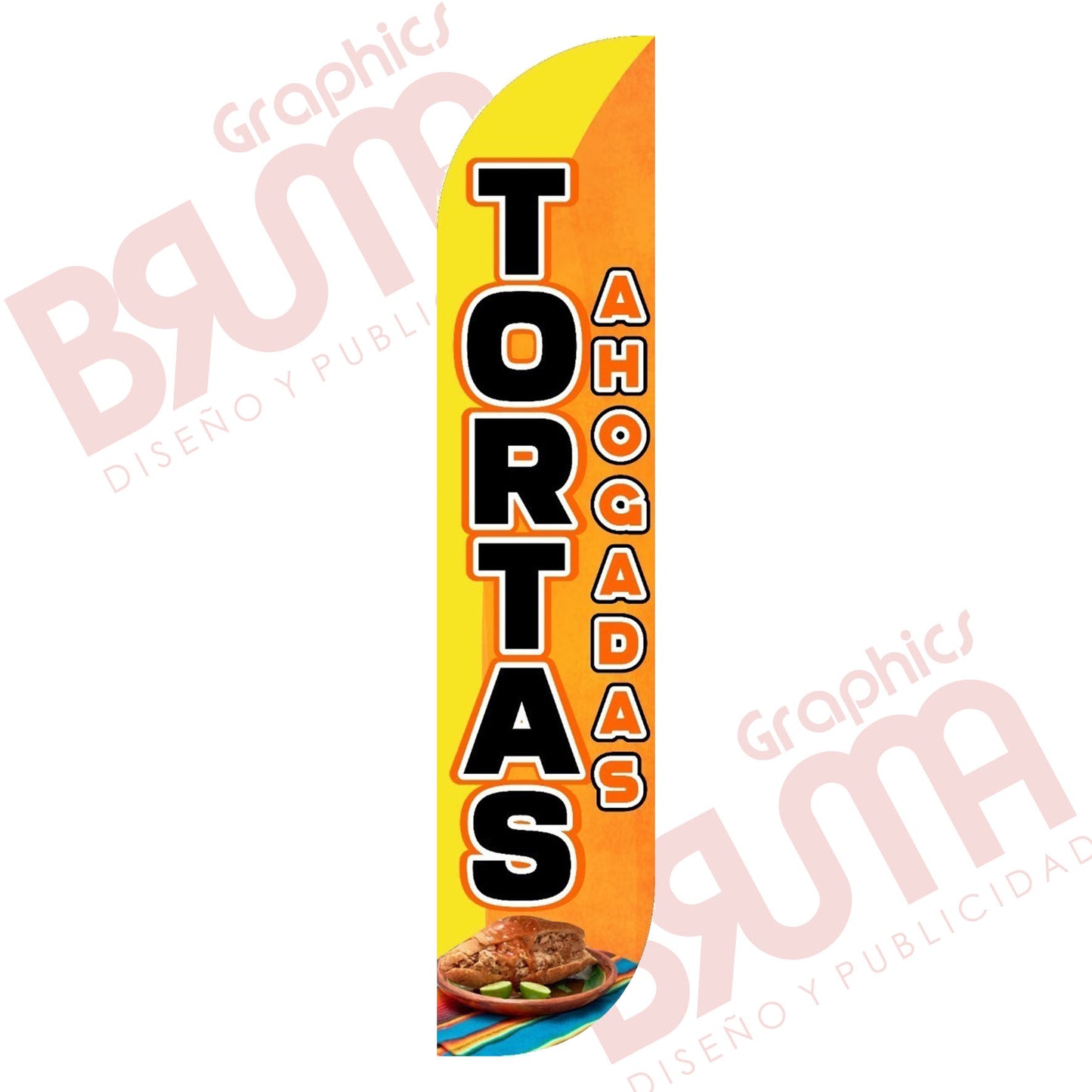 Bandera Publicitaria Tortas Ahogadas (solo Tela) 3.5m