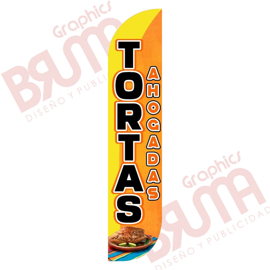 Bandera Publicitaria Tortas Ahogadas (solo Tela) 3.5m