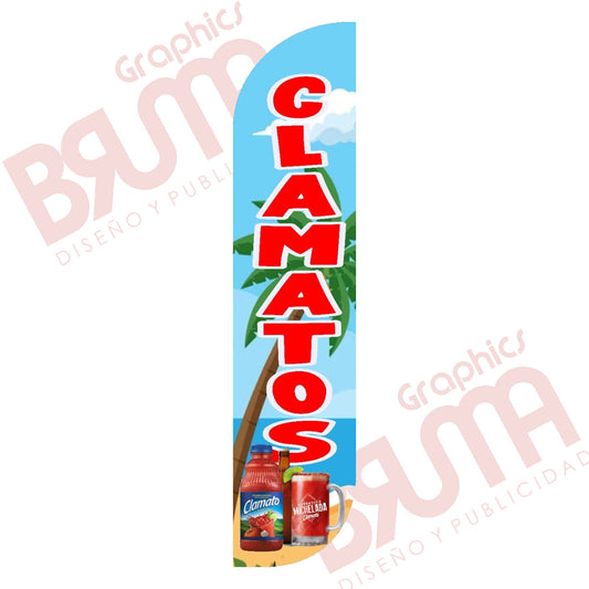 Bandera Publicitaria Clamatos (solo Tela) 3.5m