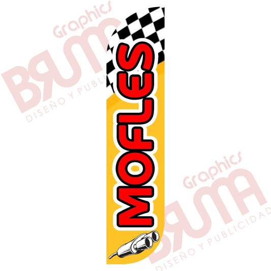 Bandera Publicitaria Mofles (solo Tela) 3.5m