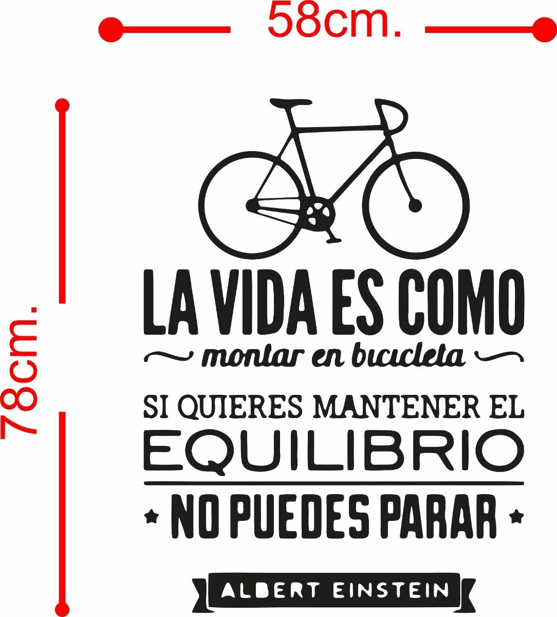 Vinil Decorativo Pared Frases (la Vida Es Como Montar En Bic