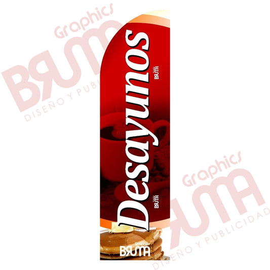 Bandera Publicitaria Desayunos (solo Tela) 3.5m
