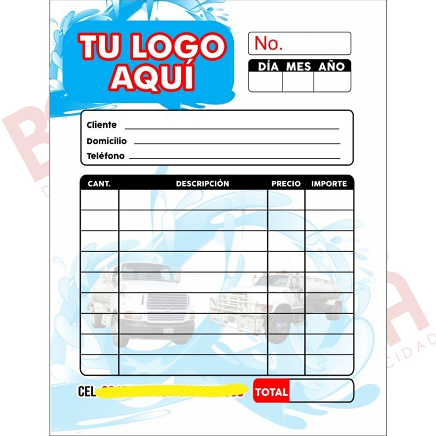 1000 Notas De Remisión Personalizadas 1 Carta