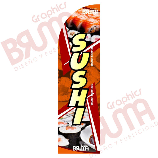 Bandera Publicitaria Sushi (solo Tela) 3.5m
