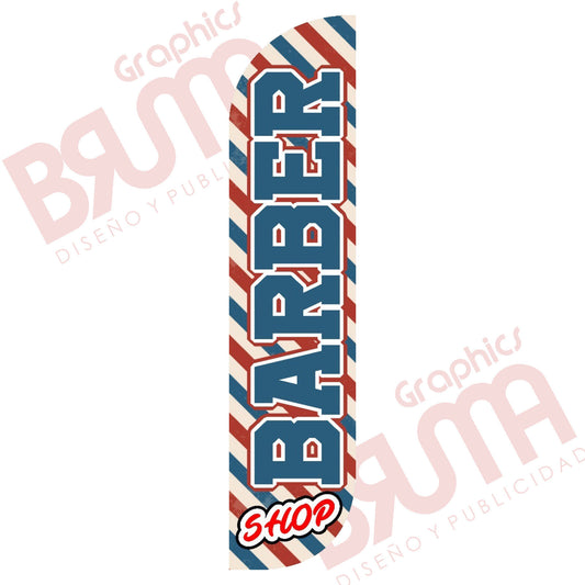 Bandera Publicitaria Barberia (solo Tela) 3.5m