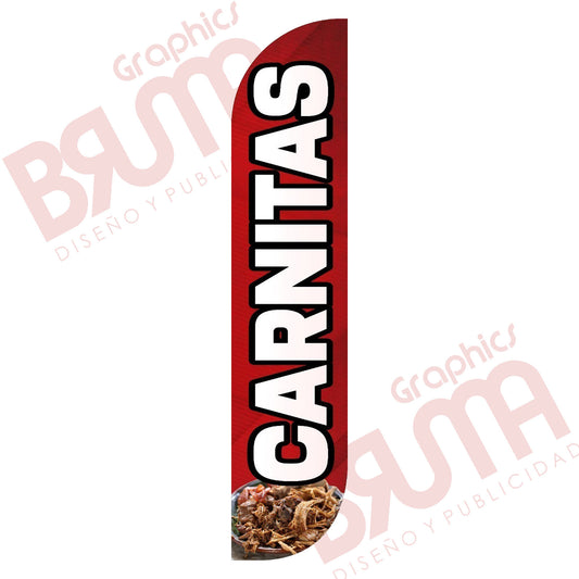 Bandera Publicitaria Carnitas (solo Tela) 3.5m
