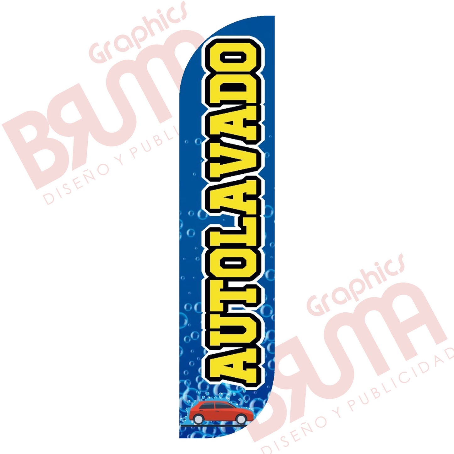 Bandera Publicitaria Autolavado/car Wash (solo Tela) 3.5m