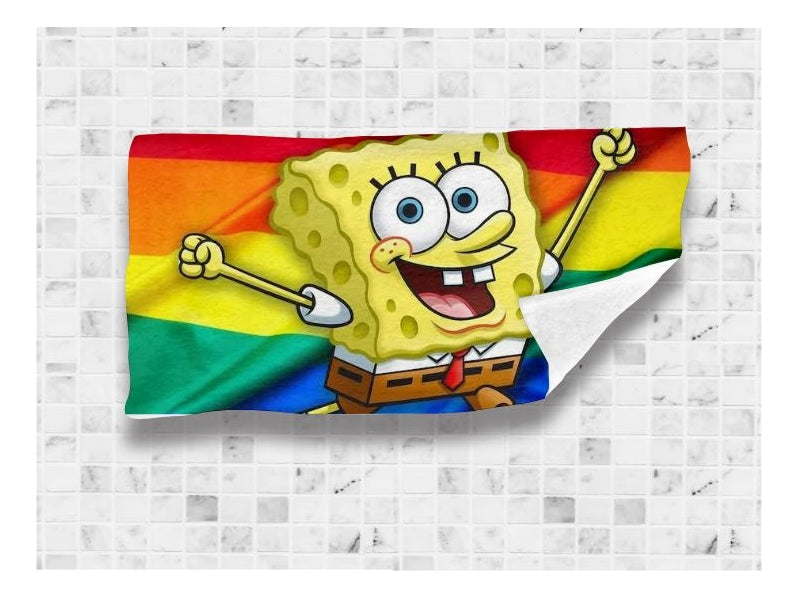 Toalla De Baño Premium Bob Esponja 1.47x77cm Microfibra