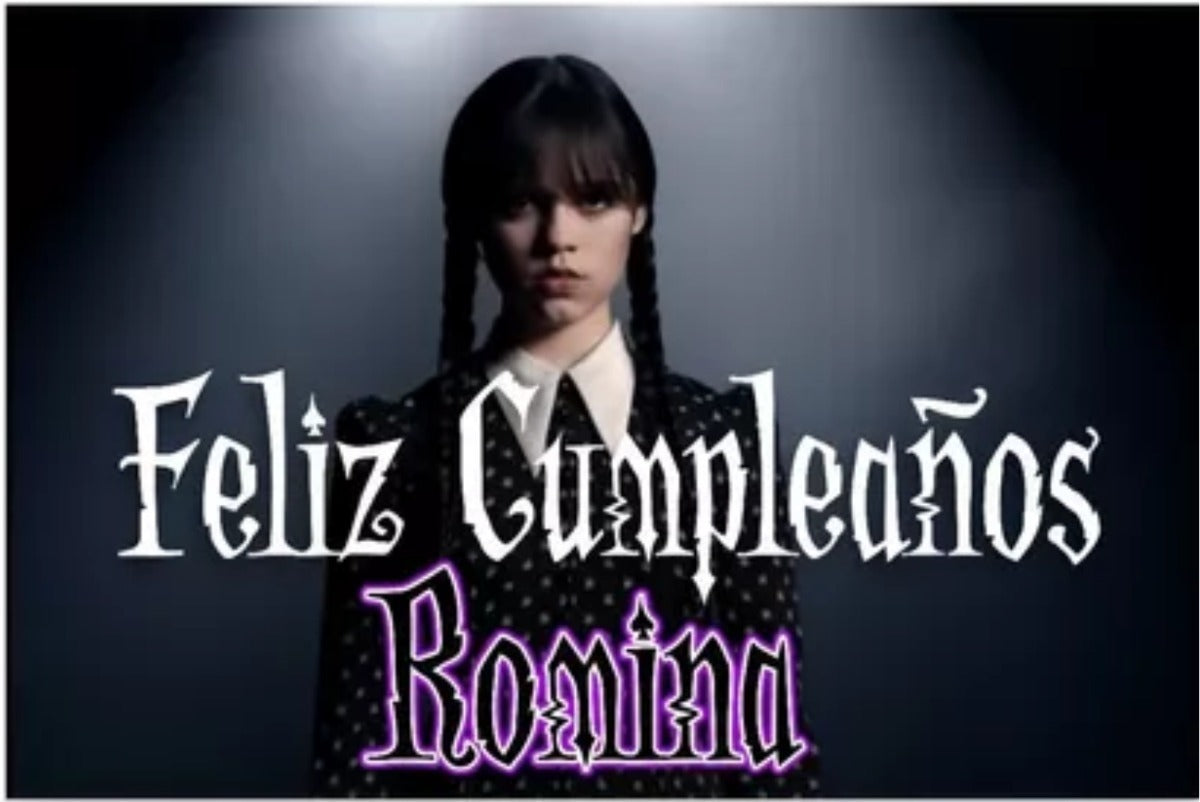 Lona Cumpleaños Merlina 1.50m X 1m (diseño Grátis)
