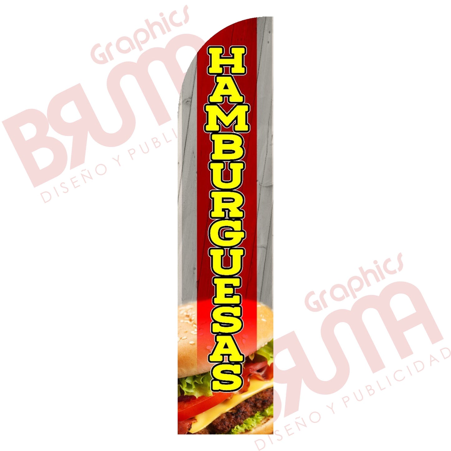 Bandera Publicitaria Hamburguesas (solo Tela) 3.5m