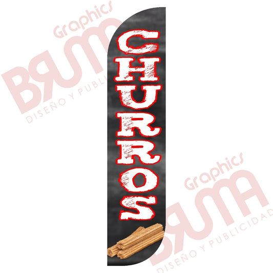 Bandera Publicitaria Churros (solo Tela) 3.5m