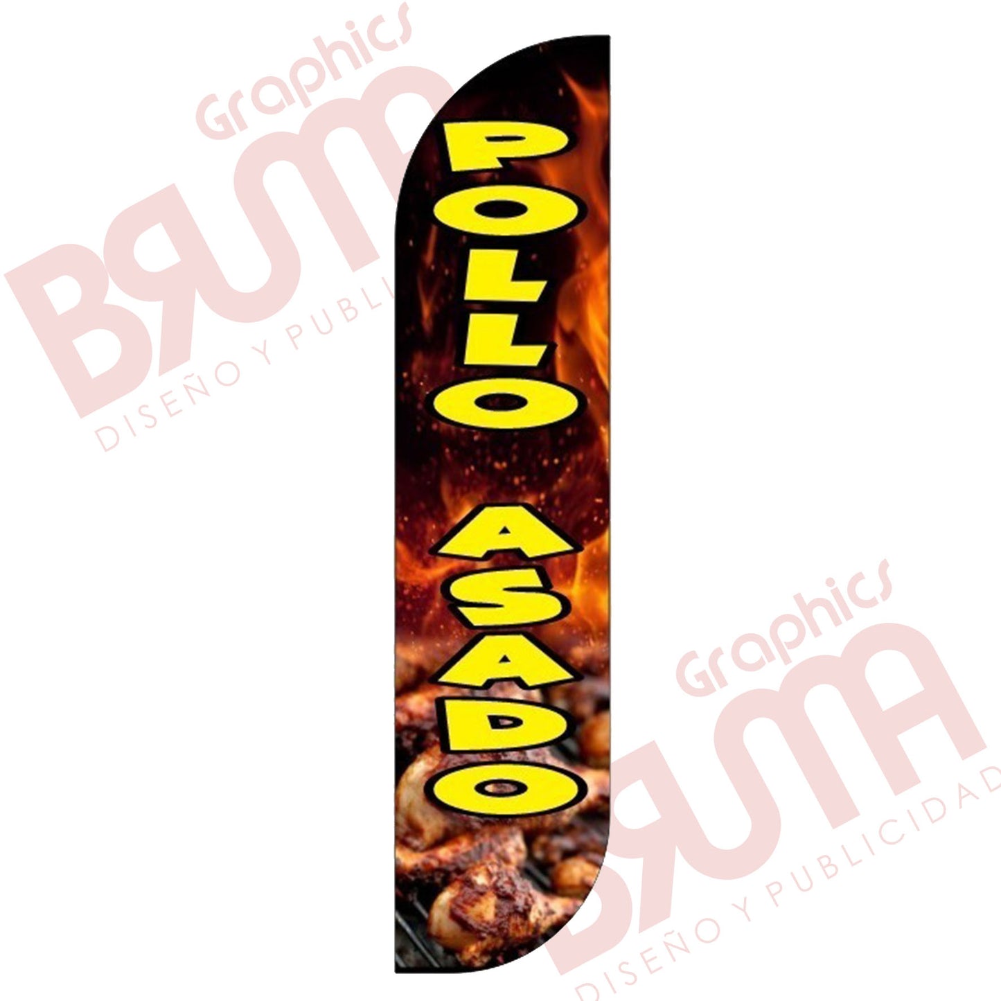 Bandera Publicitaria Pollos (solo Tela) 3.5m