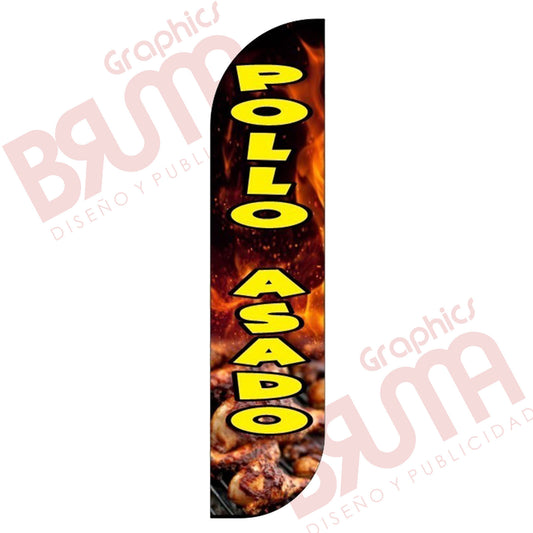 Bandera Publicitaria Pollos (solo Tela) 3.5m
