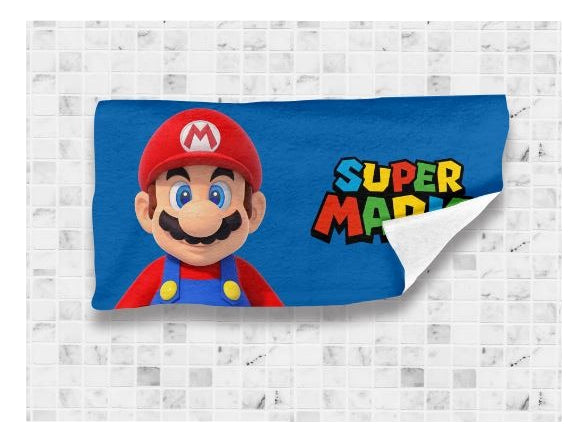 Toalla De Baño Premium Super Mario 1.47x77cm Microfibra
