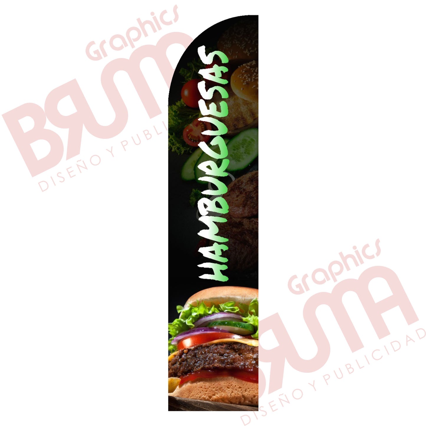 Bandera Publicitaria Hamburguesas (solo Tela) 3.5m