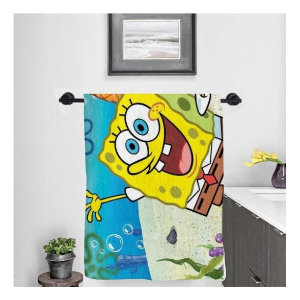 Toalla De Baño Premium Bob Esponja 1.47x77cm Microfibra