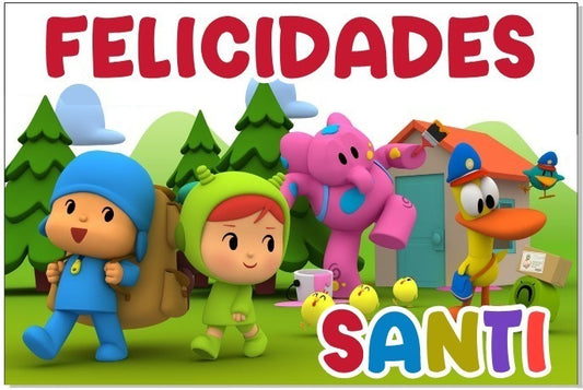 Lona Cumpleaños Pocoyo 1.50m X 1m (diseño Grátis)