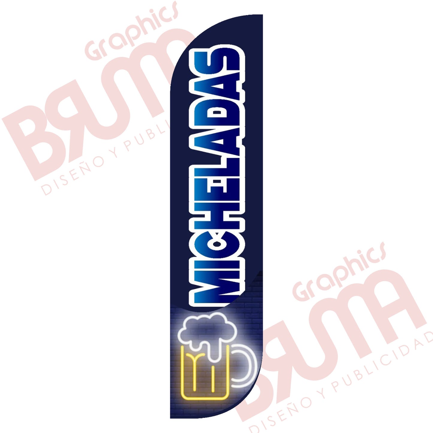 Bandera Publicitaria Micheladas (solo Tela) 3.5m