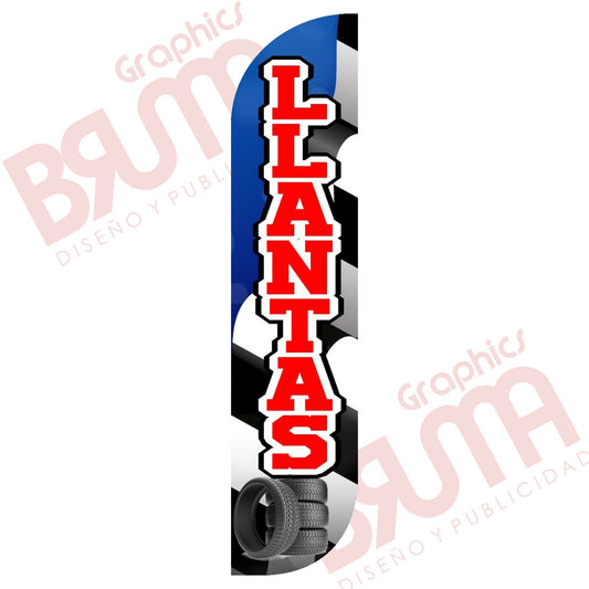 Bandera Publicitaria Llantas/llantera (solo Tela) 3.5m