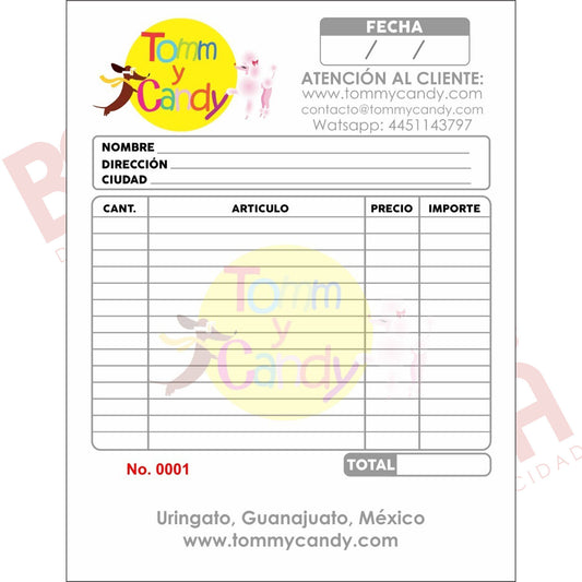 Notas De Remisión Tamaño Carta Original Y 2 Autocopiables