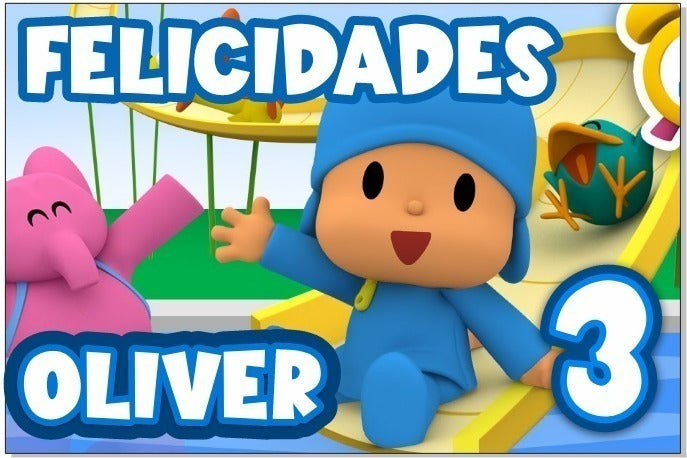 Lona Cumpleaños Pocoyo 1.50m X 1m (diseño Grátis)
