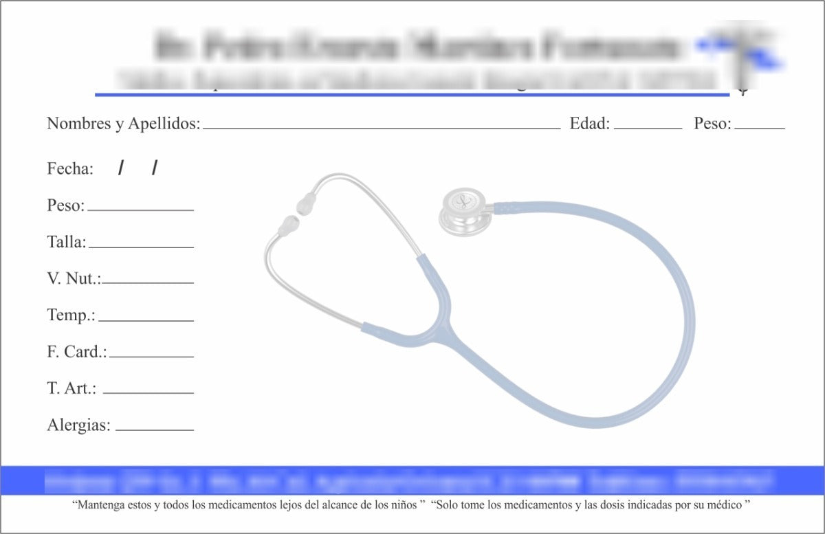 1000 Recetas Médicas A Todo Color En Papel Bond De 75 Gr