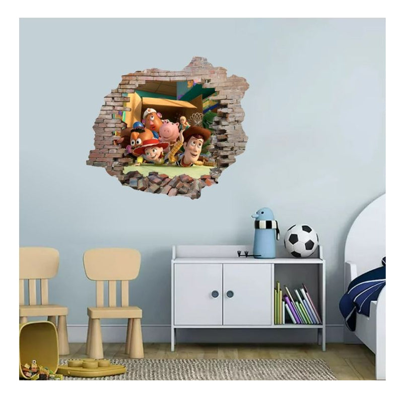 Vinilo Decorativo Toy Story Pared Rota 1.10m X .90m
