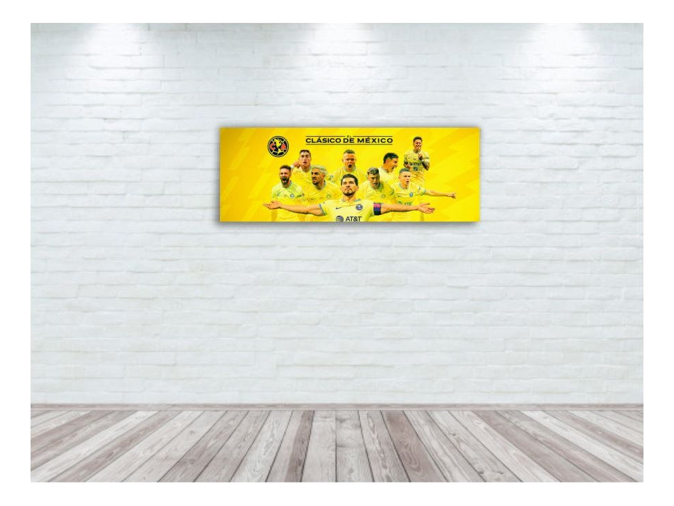 Club América Futbol Cuadro Decorativo Canvas 110x40