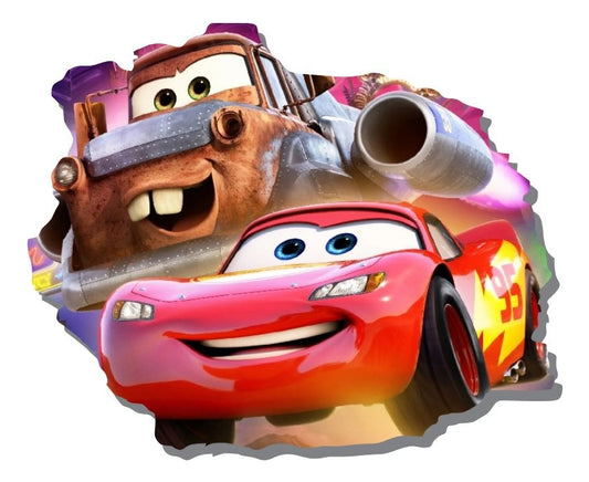 Vinilo Decorativo Cars Mate Y Rayo Mcqueen  1.10m X .90m