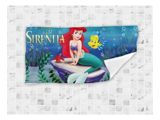 Toalla De Baño Premium Sirenita 1.47x77cm Microfibra