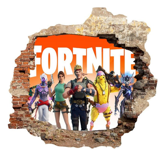Vinilo Decorativo Fortnite  Pared Rota 1.10m X .90m