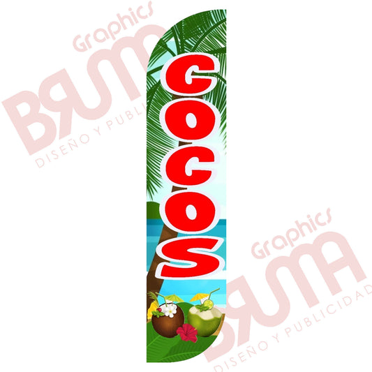 Bandera Publicitaria Cocos (solo Tela) 3.5m