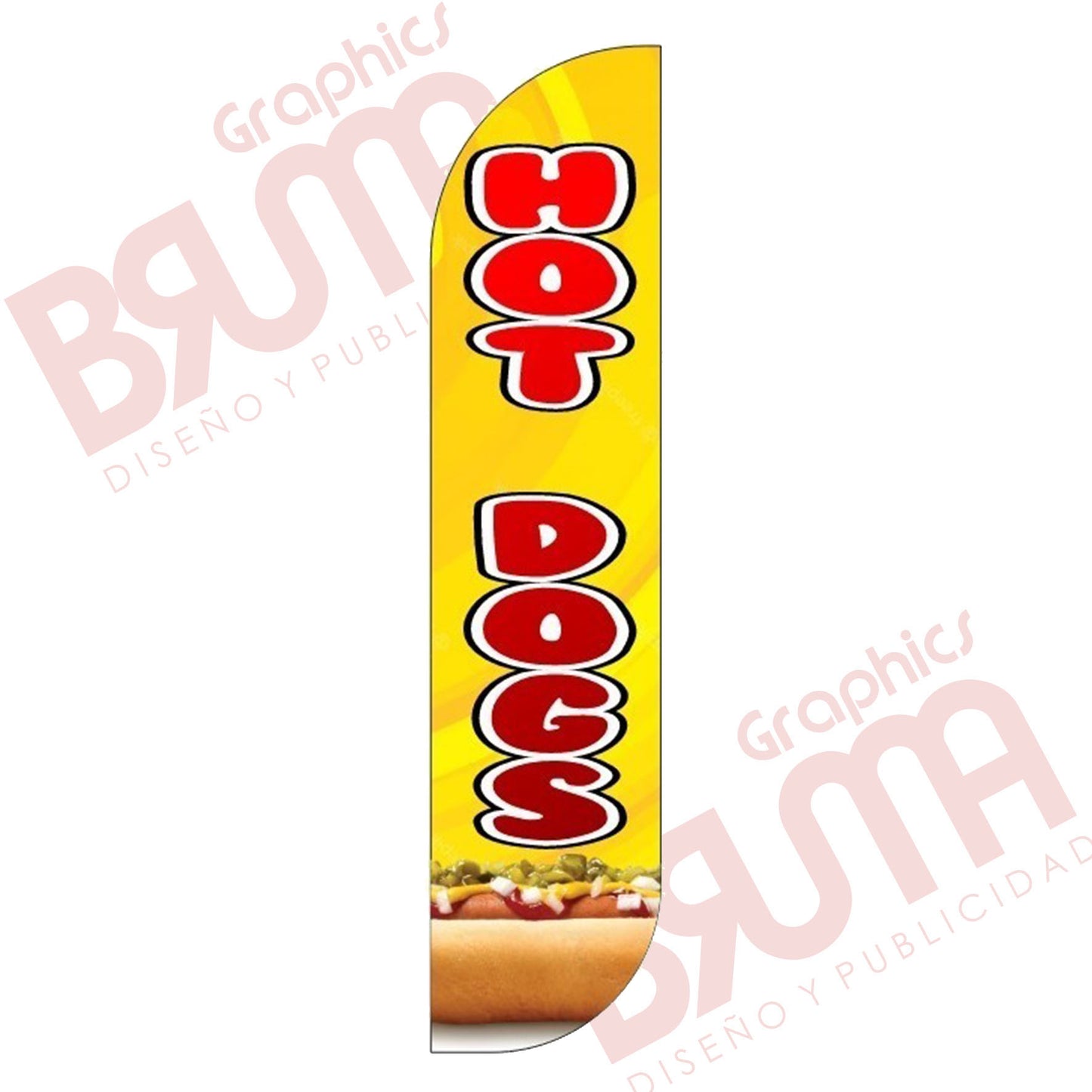 Bandera Publicitaria Hot Dogs (solo Tela) 3.5m