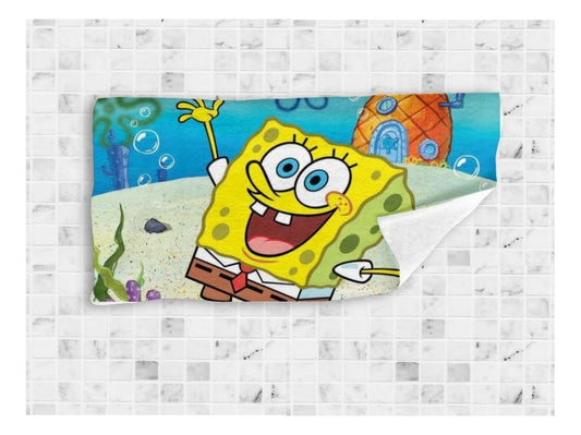 Toalla De Baño Premium Bob Esponja 1.47x77cm Microfibra