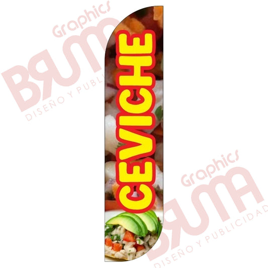 Bandera Publicitaria Ceviche (solo Tela) 3.5m