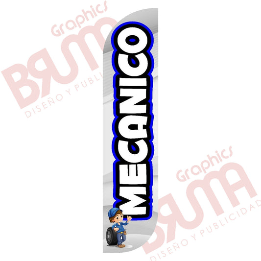 Bandera Publicitaria Mecanico (solo Tela) 3.5m