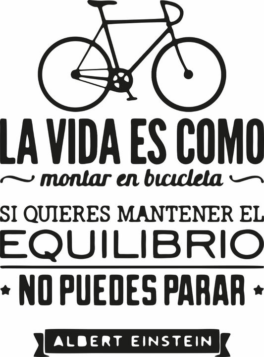 Vinil Decorativo Pared Frases (la Vida Es Como Montar En Bic