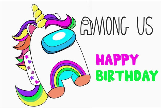 Lona Cumpleaños Among Us 1.50m X 1m (diseño Grátis)