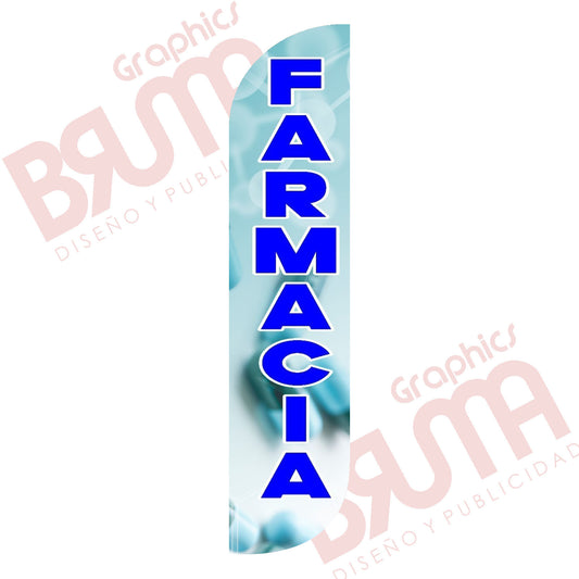 Bandera Publicitaria Farmacia (solo Tela) 3.5m