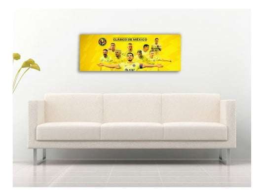 Club América Futbol Cuadro Decorativo Canvas 110x40