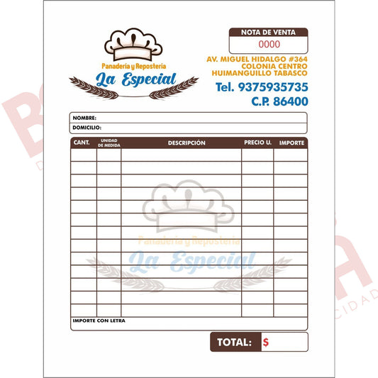 Notas De Remisión Tamaño Carta Original Y 1 Autocopiable