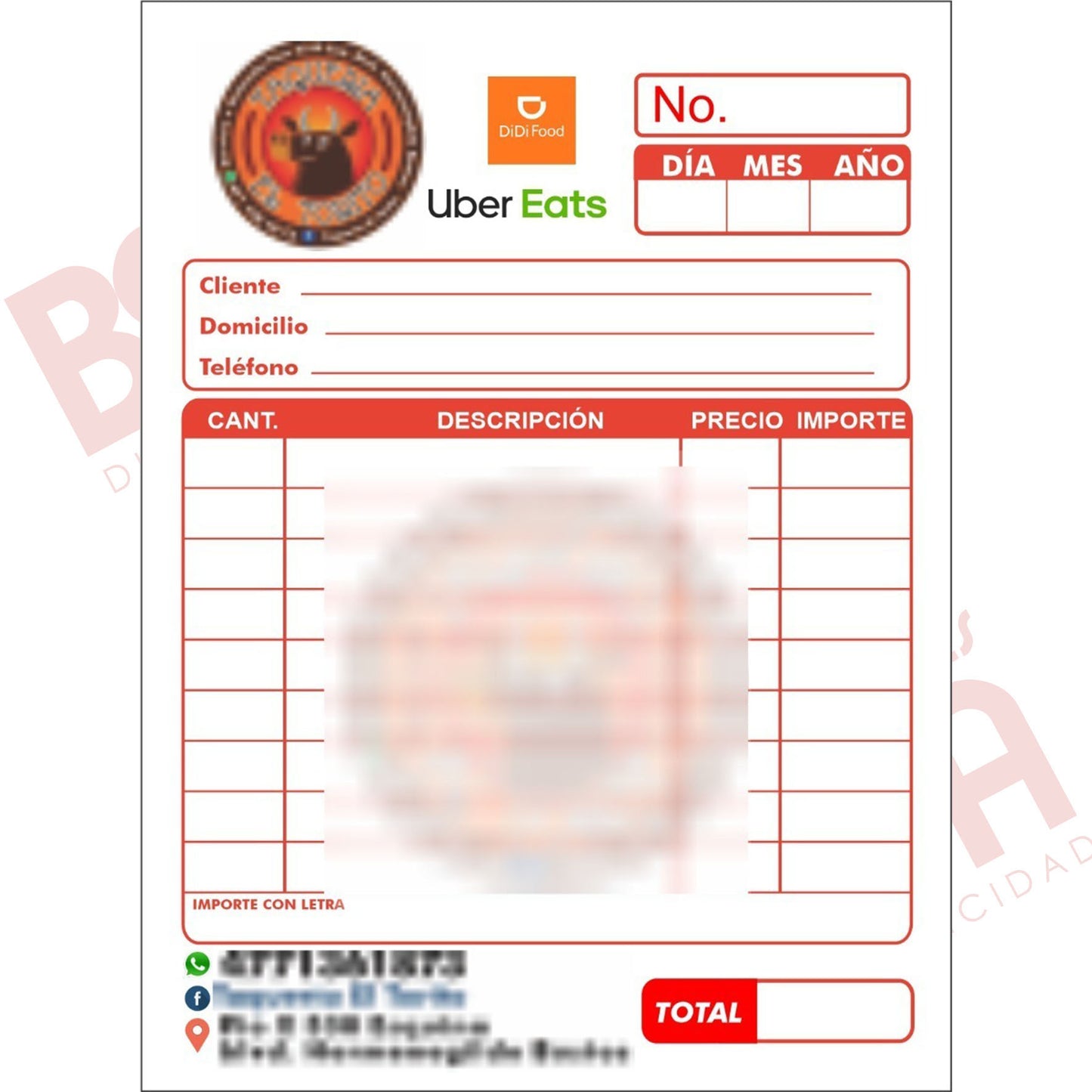 1000 Notas De Remisión 1/4 Con 1 Autocopiable