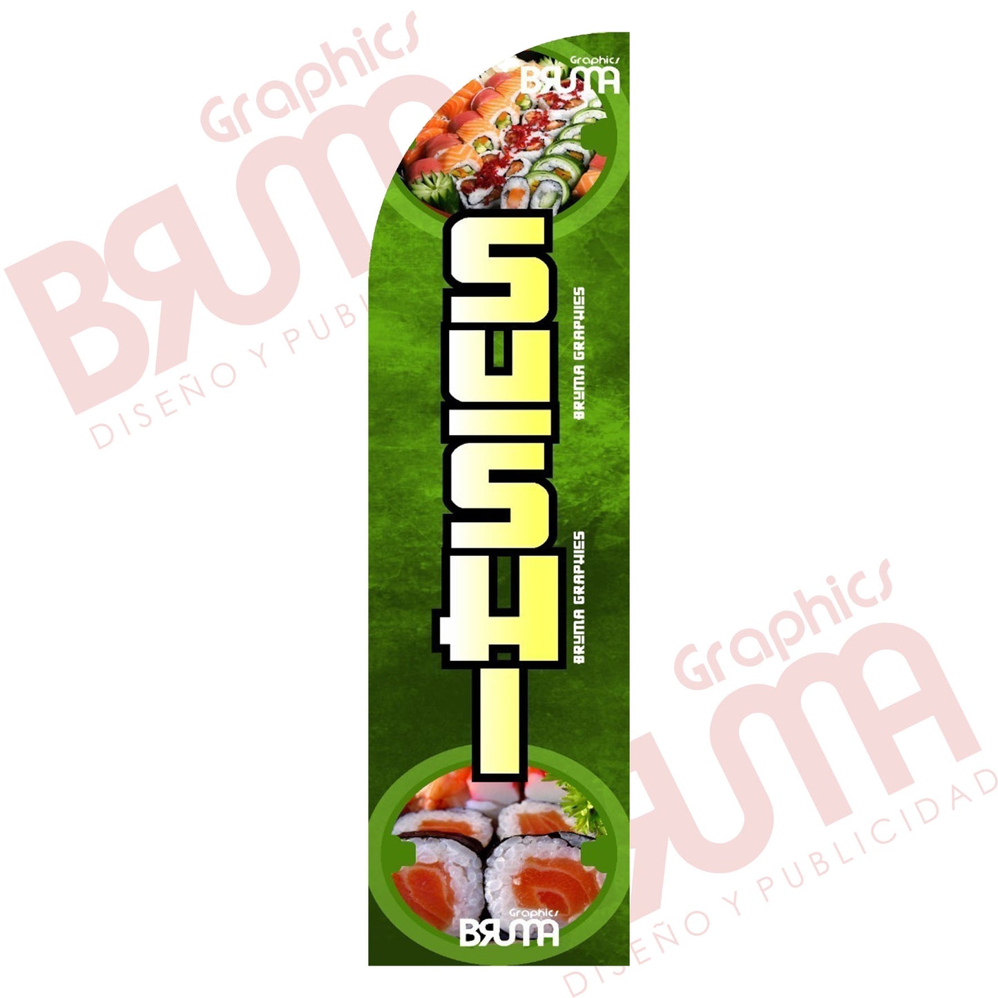 Bandera Publicitaria Sushi (solo Tela) 3.5m